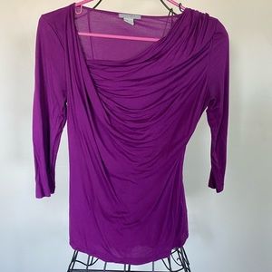 H&M Purple Bunched Style Dress Shirt